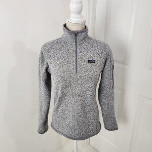 Patagonia Better Sweater Womens S Heathered Gray 1/4 Zip Fleece Sleeve Pocket